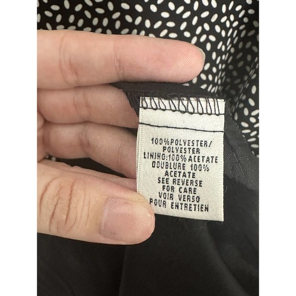 Talbots Vintage Black and White Polka Dot Short Sleeve Maxi Dress Size 6 P - Picture 5 of 7